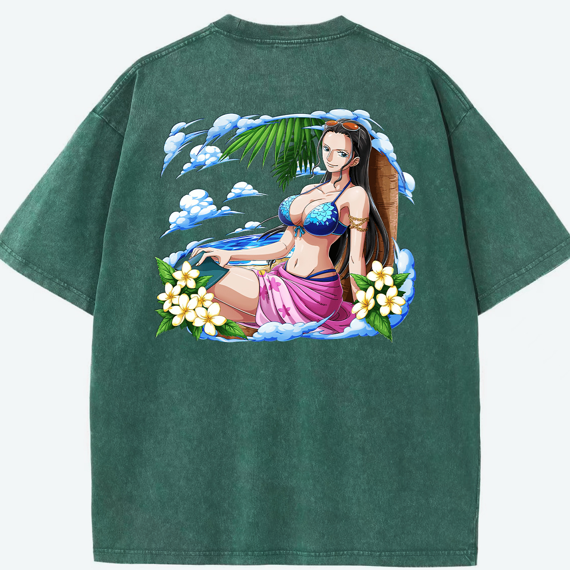 ワンピース ニコ・ロビン ONE PIECE Nico Robin 綿100% ヴィンテージ風 半袖Tシャツ（背面プリント）